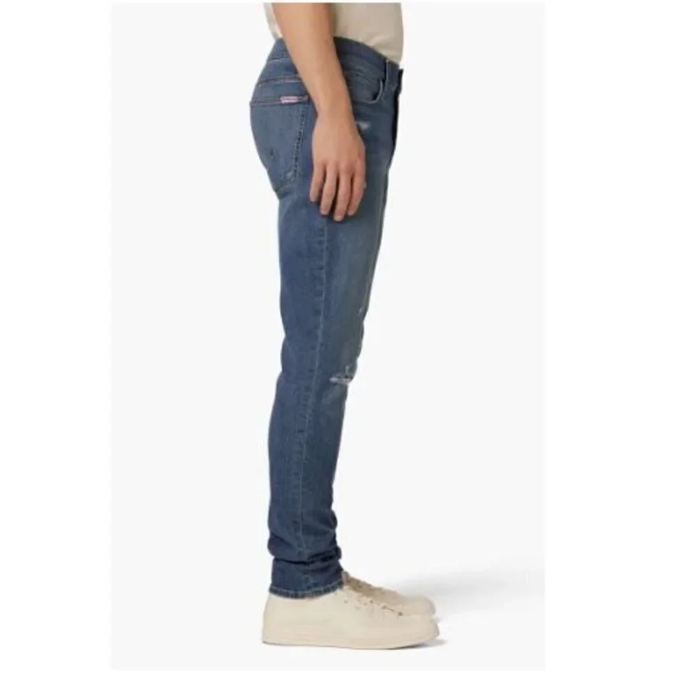 Hudson Mens Ace Med Wash Mid Rise Distressed Skinny Jeans Sz 30 x 32 New